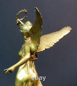 C 1910 Beautiful Gilded Bronze Sculpture P. Ducuing The Renowned 42c3.3kg Barbedienne
