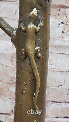 Chair Man Bronze Sculpture Signed Marble Figurine Decoration