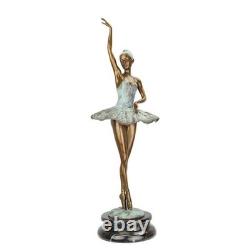 Colored Bronze Ballerina Sculpture on a Marble Base after Milo
