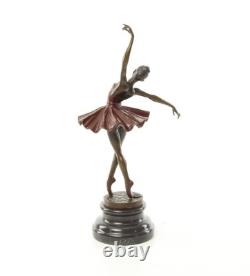 Colored Bronze Ballerina Sculpture on a Marble Base after Milo Colored Bronze Ballerina Sculpture on a Marble Base after Milo