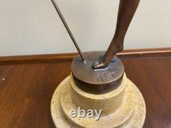 Colored bronze ballerina sculpture on a marble base after Milo