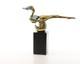 Colored Sculpture Of A Woman In Bronze On A Black Marble Base After Nick