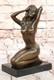 Contemporary Modern Italian Mavchi Signed Bronze Marble Nude Sculpture Art Gift