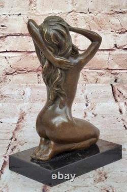 Contemporary Modern Italian Mavchi Signed Bronze Marble Nude Sculpture Art Gift