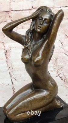 Contemporary Modern Italian Mavchi Signed Bronze Marble Nude Sculpture Art Gift