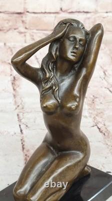 Contemporary Modern Italian Mavchi Signed Bronze Marble Nude Sculpture Art Gift