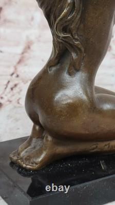 Contemporary Modern Italian Mavchi Signed Bronze Marble Nude Sculpture Art Gift