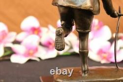 D. H Chiparus Statue of Boy with Loop Made of Bronze on a Marble Base Signed