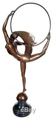 Dancer With Blackberries On Base Bronze Marble Nachguss Signature Morante