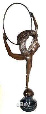 Dancer With Blackberries On Base Bronze Marble Nachguss Signature Morante
