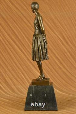 Done Bronze Sculpture Domestic Base Marble Housewife Mom Original Signed Sale