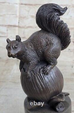Done Bronze Sculpture Sale Art Marble Squirrel Paurtrot Sign