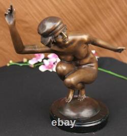 Done Bronze Sculpture Sale Marble Performer Nudist Superb Gory Signed