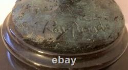 Elegant Bronze Nu Signed Raymondo On Base In Marble Made In Main Signed
