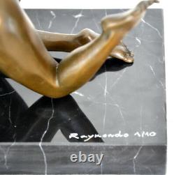 Erotic Bronze Figure Nu Signed Raymondo On Base In Numbered Marble 2/10