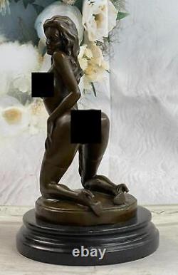 Erotic Bronze Sculpture Chair Art Chair Statue Signed Marble Figurine