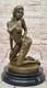 Erotic Bronze Sculpture Nude Art In Signed Statue Marble Figurine