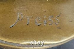 Erotic Bronze Sculpture Nude Art in Signed Statue Marble Figurine