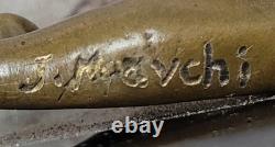 Erotic Bronze Sculpture Nude Signed Art Statue Marble Decor Figurine Figure