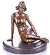 Erotic Figure Female Nude Women's Goddess Bronze Sculpture Marble Statue Signed