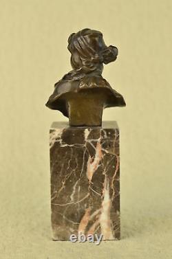 Erotic Sensual Chair Female Bust Woman Signed Bronze Marble Sculpture Art