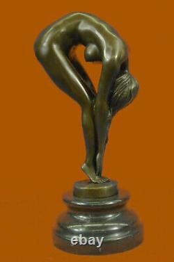 Erotic Sensual Nude Female Signed Bronze Marble Sculpture Sexy Sale