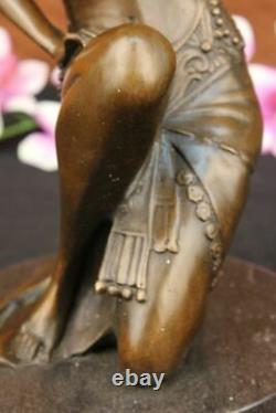 Erotic Sensual Nude Female Signed Bronze Marble Statue Sculpture Sexy D