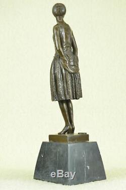 Figure 7.3kg Signed Original Mom Housewife Marble Decor Bronze Sculpture Art