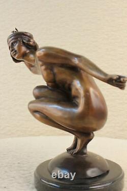 Figure Bronze Sculpture Statue Sign Gory Superb Nudist Marble Balance
