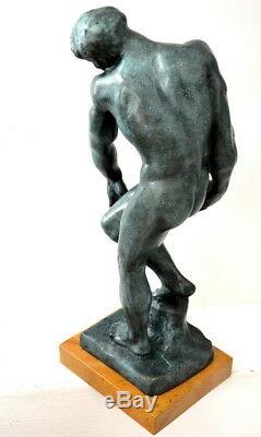 Figure Bronze Signature Signed With Adam Rodin On Marble Base 6.8 KG