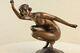 Figurine Bronze Statue Sign Gory Superb Nudist Marble Balance