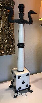 Fondica & Mathias Rare Marble and Bronze Lamp, Signed and Numbered