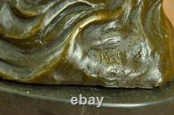 Font Signed Original Chair Female Bronze Sculpture Marble Base Statuework