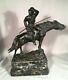 Former 19th Century Russian Cossack Bronze Marble Base Signed