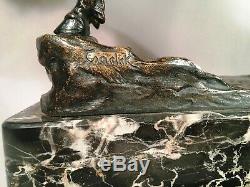 Former 19th Century Russian Cossack Bronze Marble Base Signed