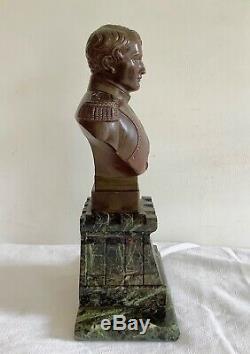 Former Bust Bronze Napoleon 1st Signed In Left Shoulder On Marble Pedestal