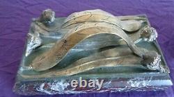 Former Paper Press And Art Nouveau Blotter Bronze And Marble Signed Leroyer