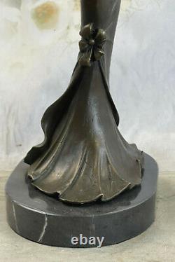 French Bronze Figurative Mother Child Signed Original Sculpture Marble Statuette