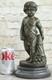 French Bronze Sculpture Boy Auguste Moreau Signed On Marble Base 14 Decor