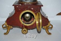 Garnitutre From Chimney Clock + 2 Candle Holders Regule Sign Rousseau