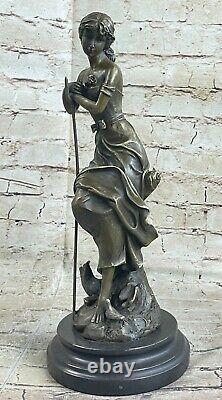 Gift New Signed Moreau Grand Detail 100% True Bronze Marble Statue