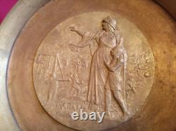 Gilt bronze bowl on marble base, signed Charles, 19th century, diameter 32 cm