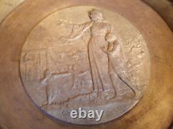 Gilt bronze bowl on marble base, signed Charles, 19th century, diameter 32 cm