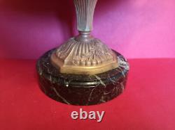 Gilt bronze bowl on marble base, signed Charles, 19th century, diameter 32 cm