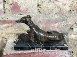 Golden Bronze Levier On Marble Base Signed By G. Carnari