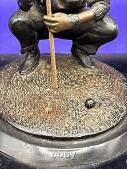 Golf Game Golf Sport Sculpture Bronze Marble Base Signed L, Charles