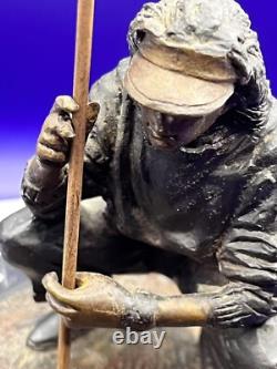 Golf Game Golf Sport Sculpture Bronze Marble Base Signed L, Charles