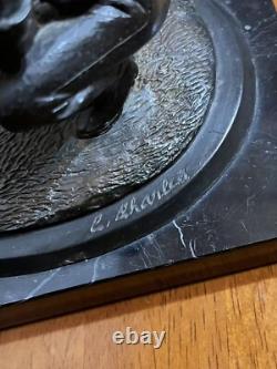 Golf Game Golf Sport Sculpture Bronze Marble Base Signed L, Charles