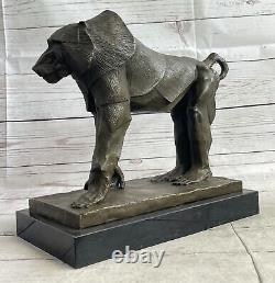 Gorilla Sculpture Bronze Metal Signed on Marble Base by Williams Decor