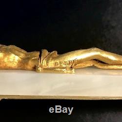 Gustave Joseph Debrie Debut Twentieth Christ Crucifix Gilt Bronze Signed On Marble